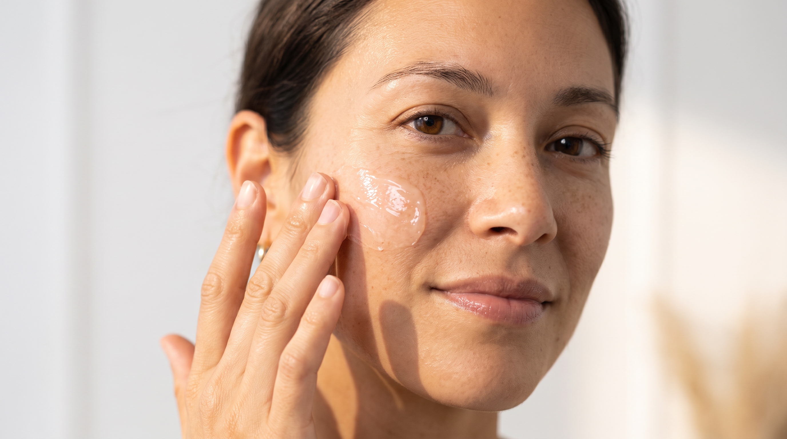 Applying a skin protectant ointment to dry skin patches