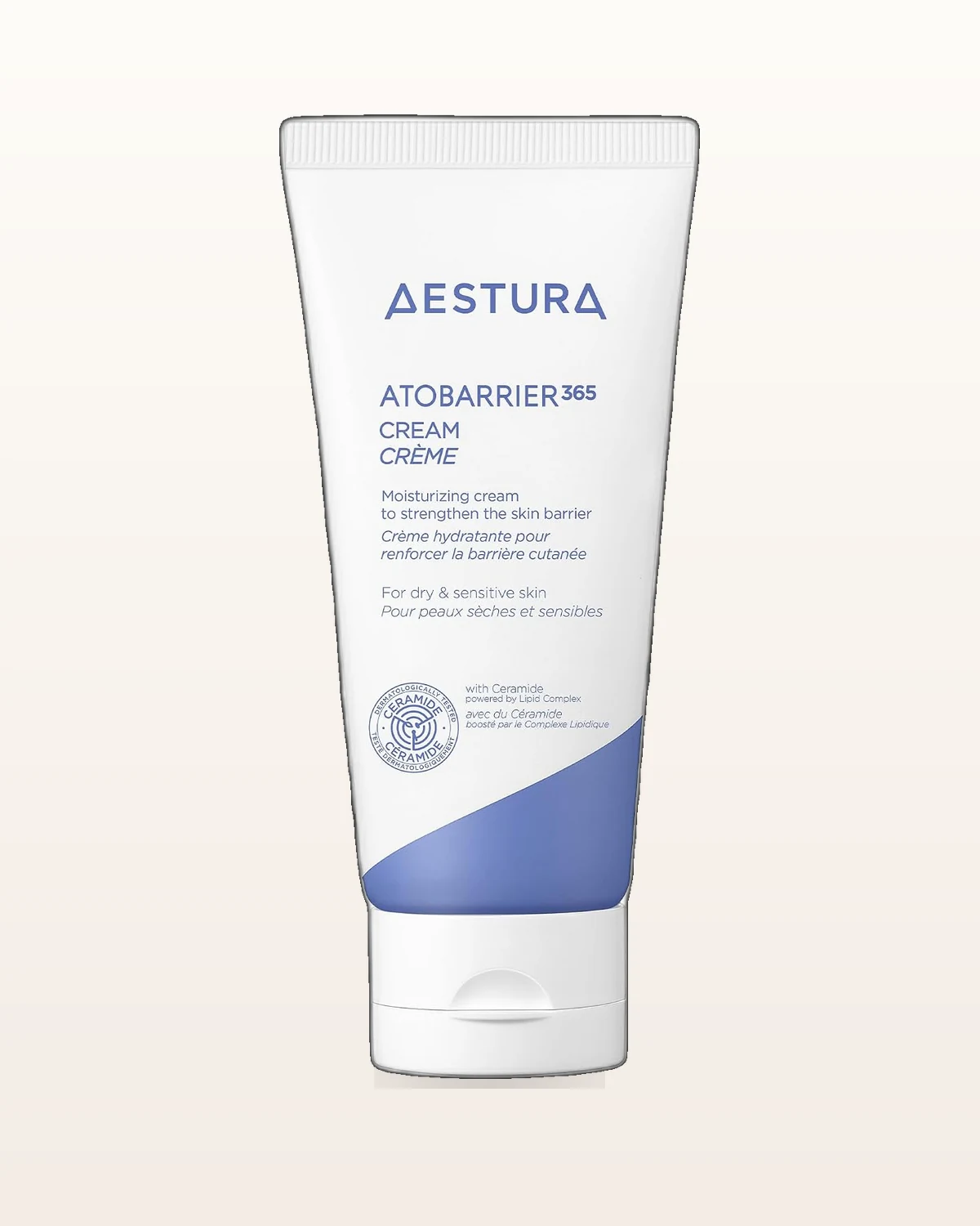 Aestura Atobarrier 365 Cream tube showing rich barrier repair emulsion