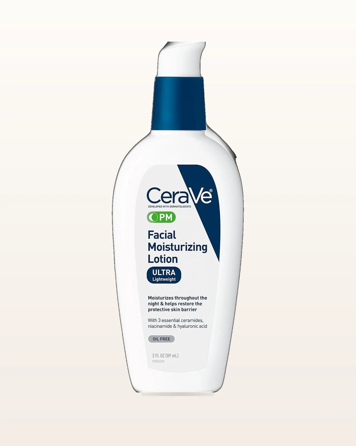 CeraVe PM Facial Moisturizing Lotion with 3 essential ceramides