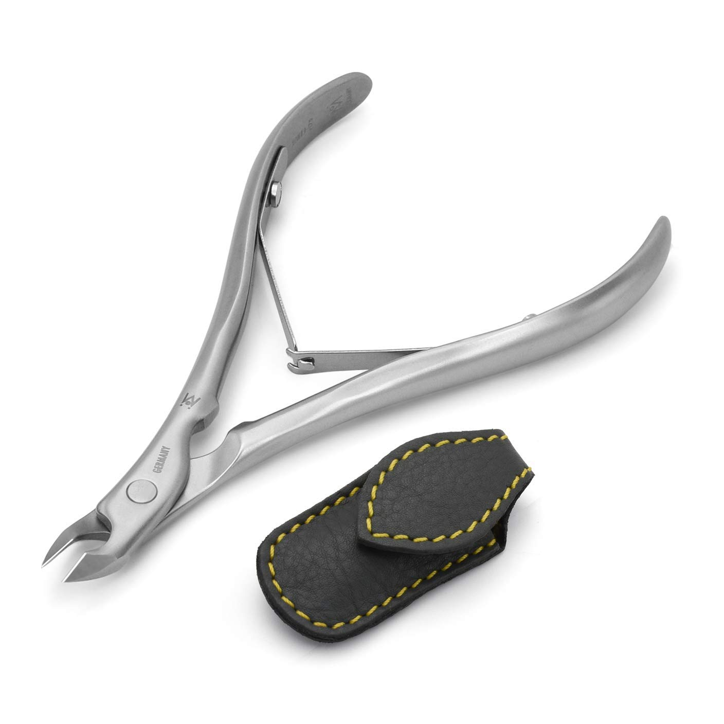 GERMANIKURE half-jaw cuticle nipper in high carbon stainless steel on a plain white background