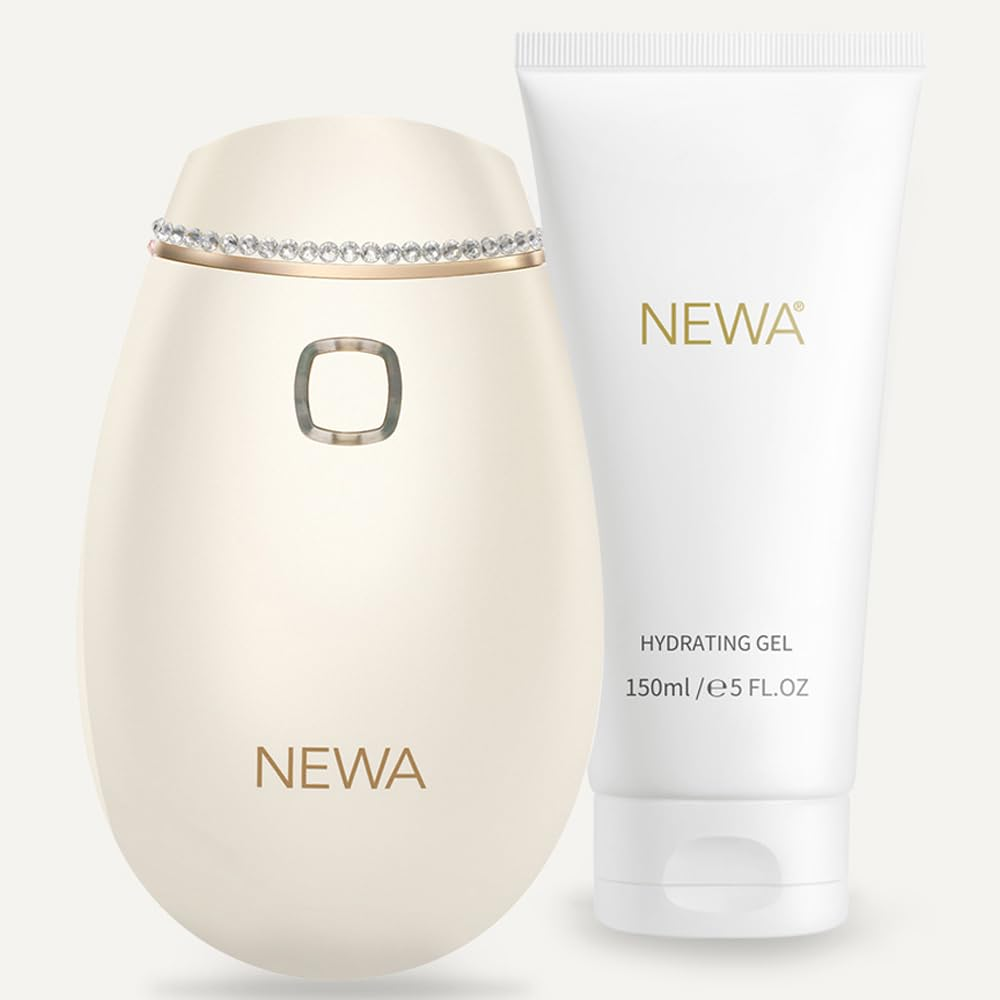 NEWA plug-in radio frequency skin tightening handpiece with two flat electrodes on a plain white background