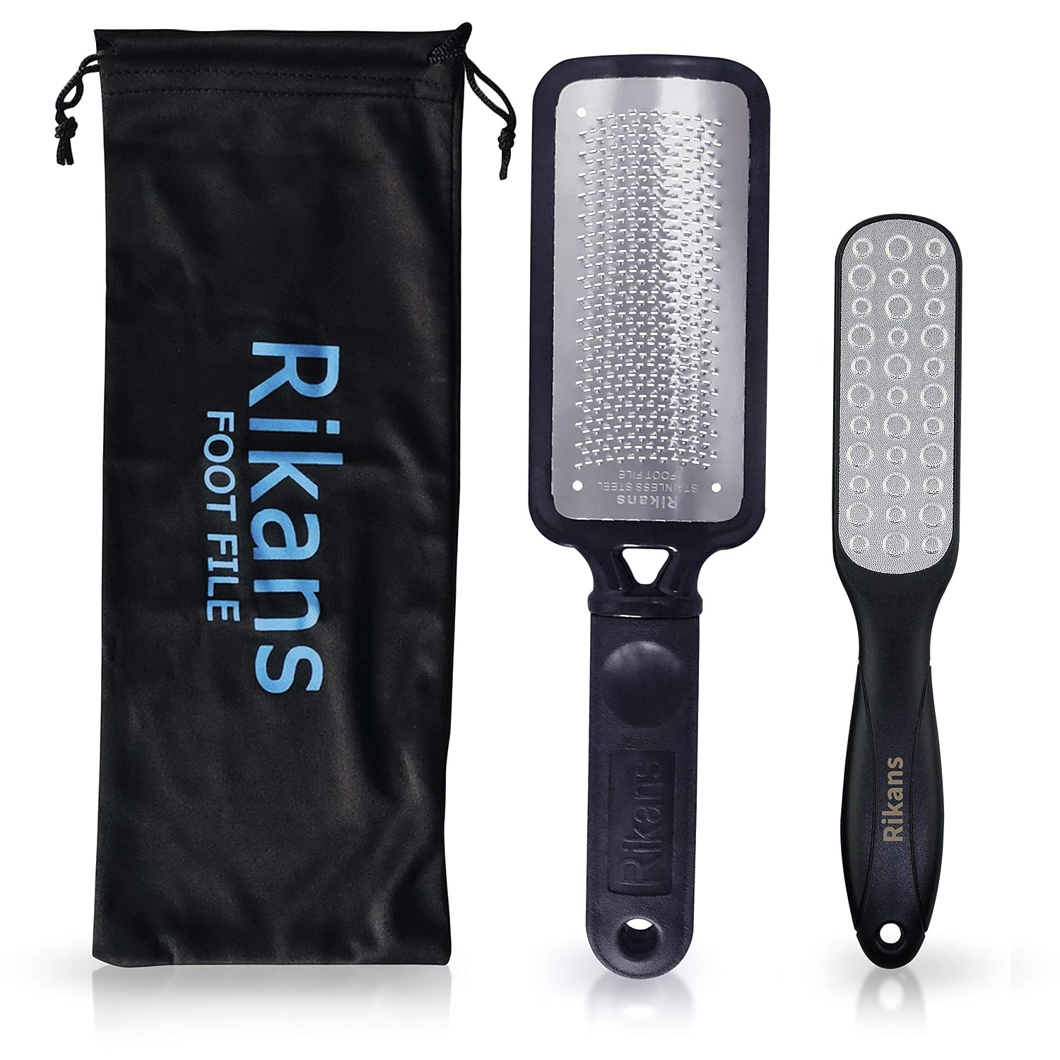 Rikans Colossal foot file with a wide stainless rasping surface on a plain white background