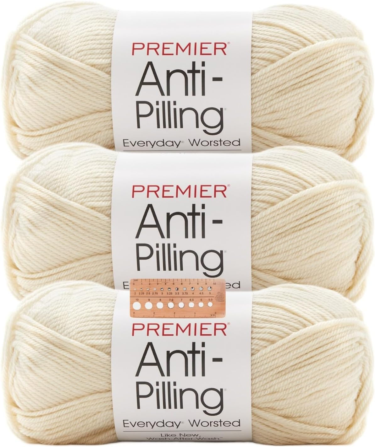 Premier Yarns Anti-Pilling Everyday Worsted cream 3-pack